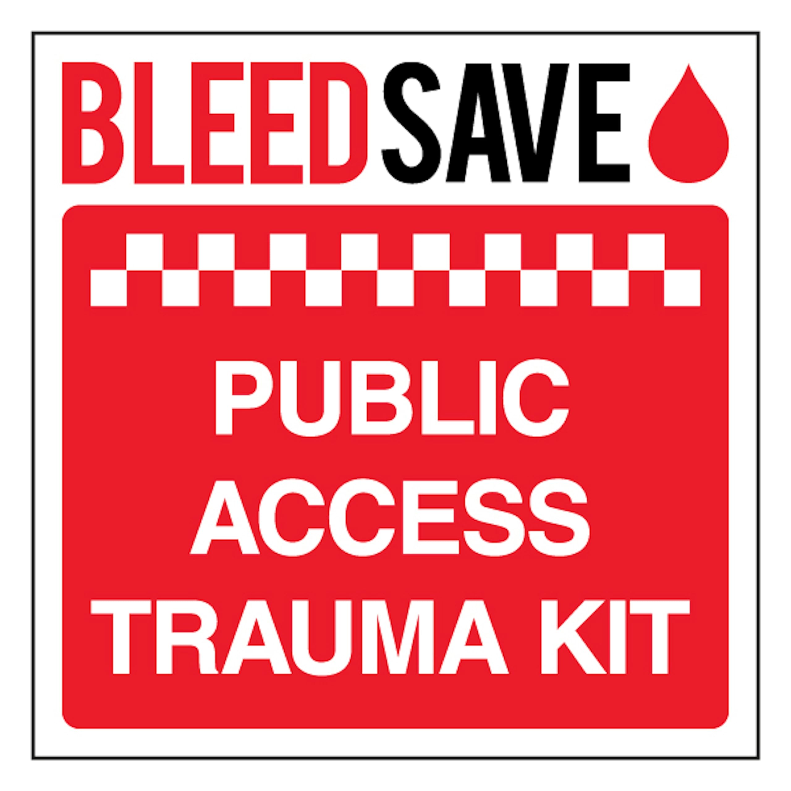 V Safety Public Access Trauma Kit - Square 150 x 150 mm - 1mm Rigid Plastic