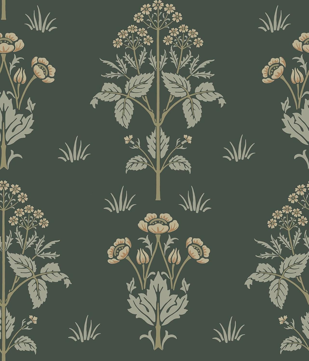 NuWallpaper x Morris & Co. Meadow Sweet Bayleaf and Manilla Peel and Stick Wallpaper, MCS6608