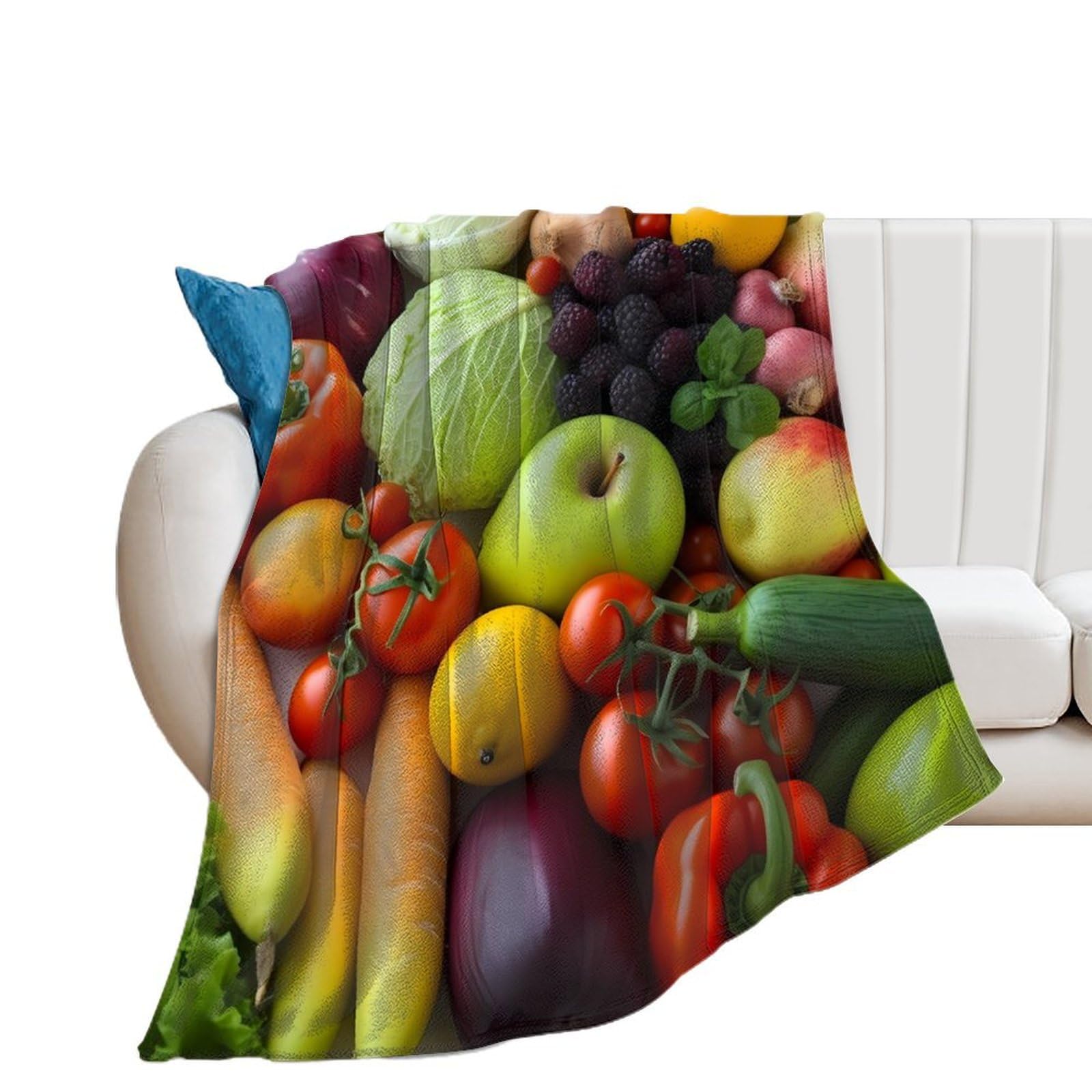 Couverture douce fruits et légumes pour vos soirées cocooning et déco de lit toutes saisons
