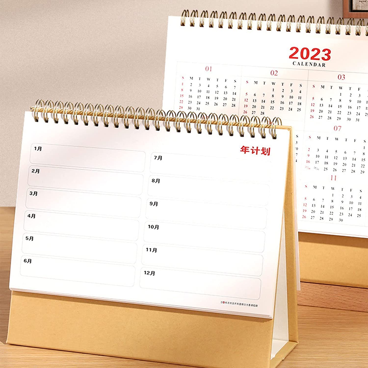OLOTU Tischkalender Tragbarer Kalender, Kleiner stehender Flip-Desktop-Kalender von September 2022 bis Dezember 2023, Heimtischkalender Planer