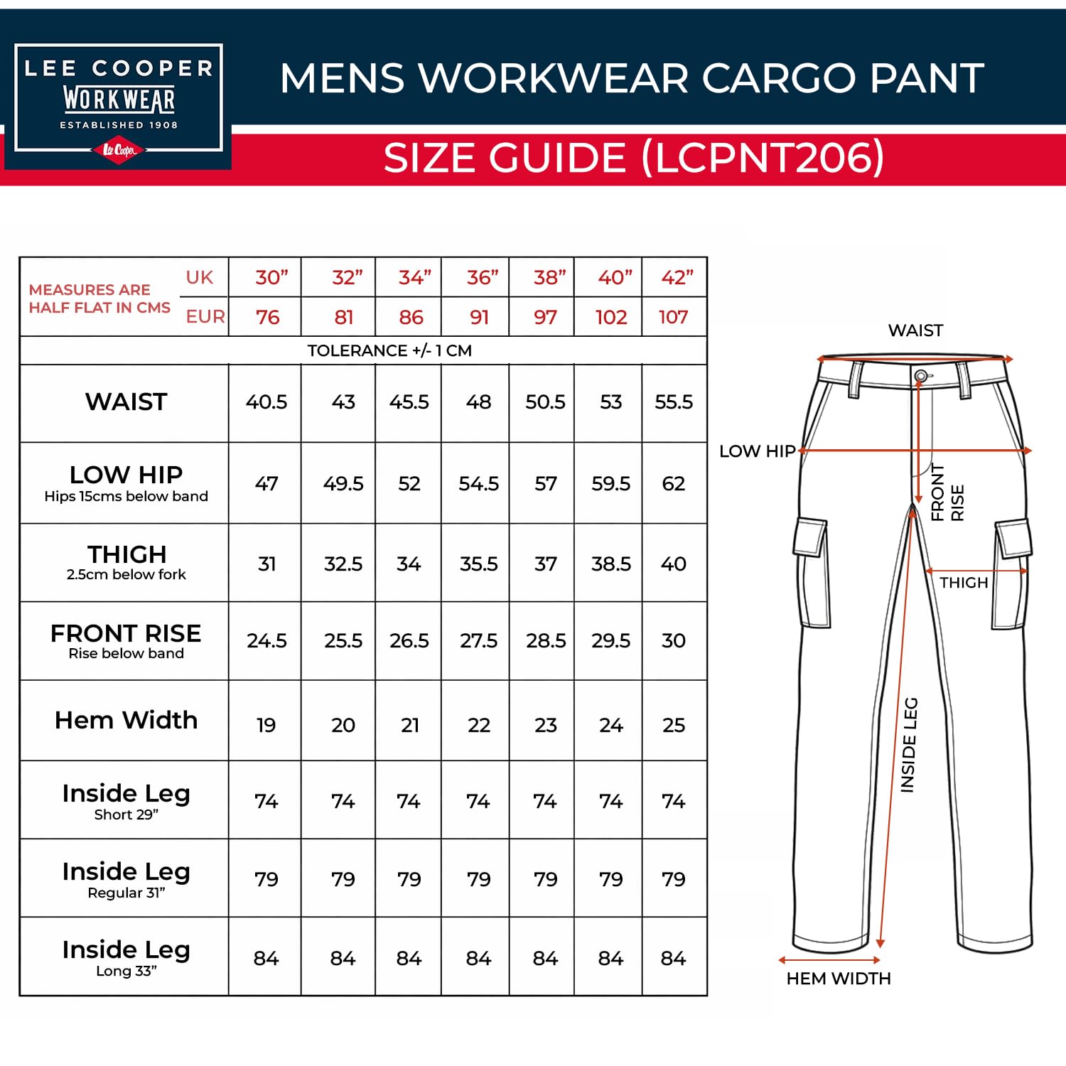 Lee Cooper LCPNT206 Ropa de Trabajo para Hombres con múltiples Bolsillos y Bolsillos para Rodilleras, Pantalones de Carga de Trabajo
