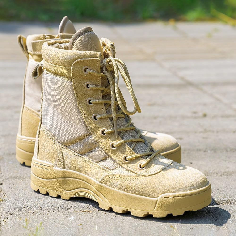 Boys Non-slip Military Fan Shoes Kids Hiking Boots Girls Waterproof Anti-collision Desert Boots Summer Camp Work Booties