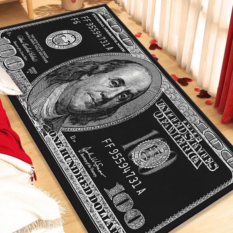Miniatura 3 de Room Decor - Alfombra de billetes de 100 dólares, alfombra para puerta de sala de estar, dormitorio, alfombra de interior y exterior