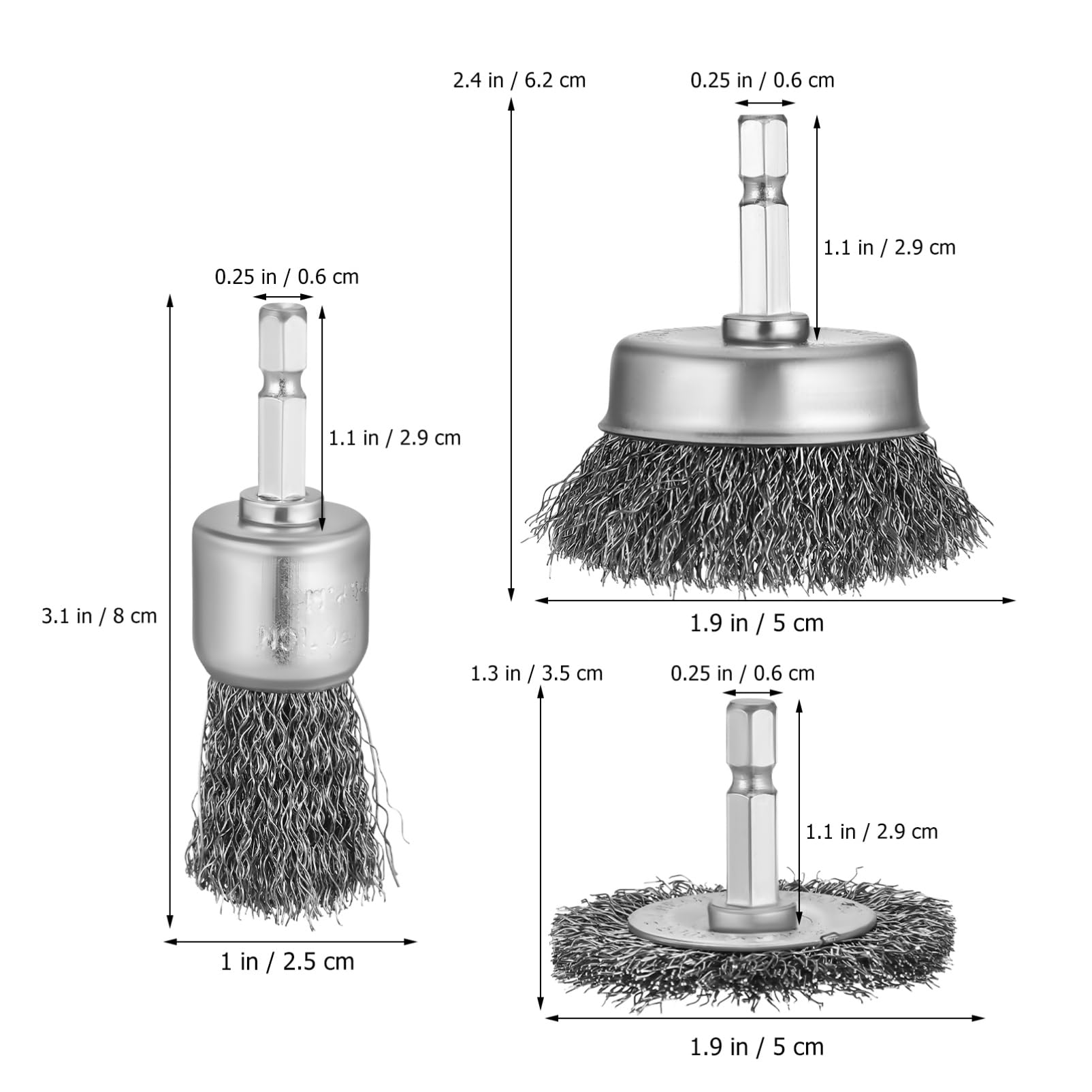 VILLCASE 15pièces Brosses Métalliques Pour Perceuse Avec Tige Et Accessoires Pour Élimination Préparation De Surfaces