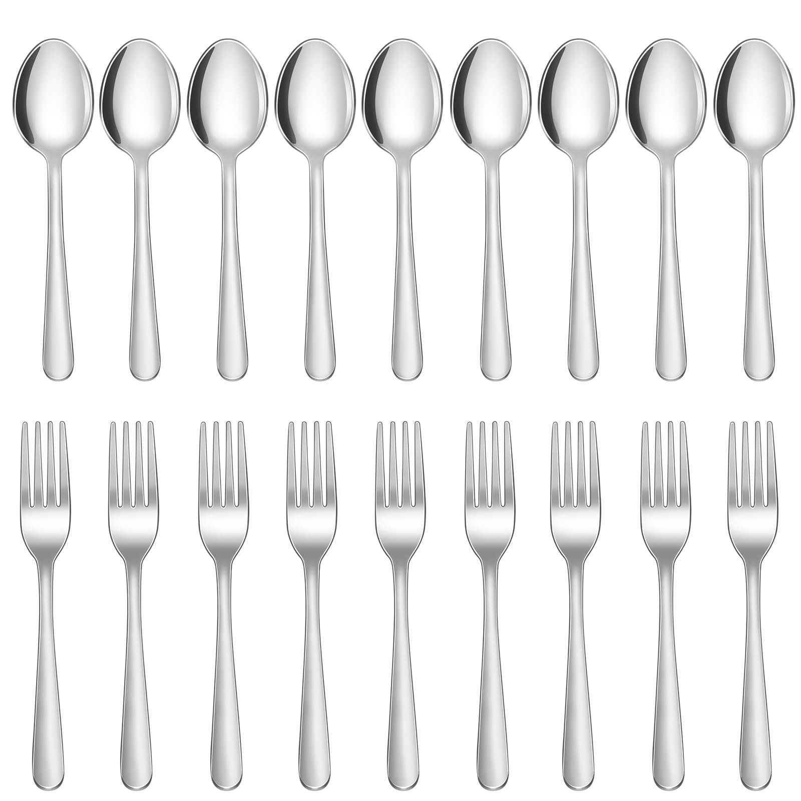 Photo 1 of  Forks and Spoons Silverware Set,Spoons and Forks Food Grade Stainless Steel Flatware Cutlery Set for Home,Kitchen and Restaurant,Mirror Polished & Dishwasher Safe