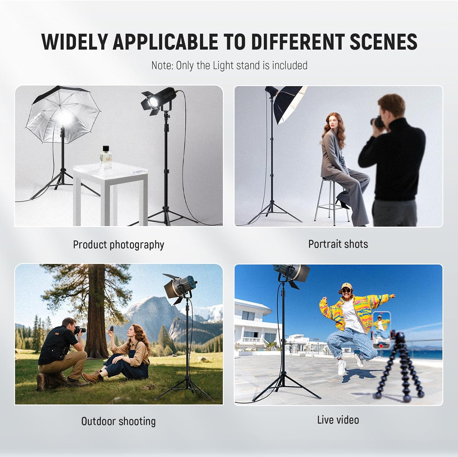 NEEWER Photography Light Stand 1.8-6.6ft/56-200cm with Ball Head 1/4" Screw, Max Load 8.8lb/4kg Aluminum Portable Studio Lighting Tripod, Phone Video Stand for Strobe Light Softbox DSLR Camera, ST200B