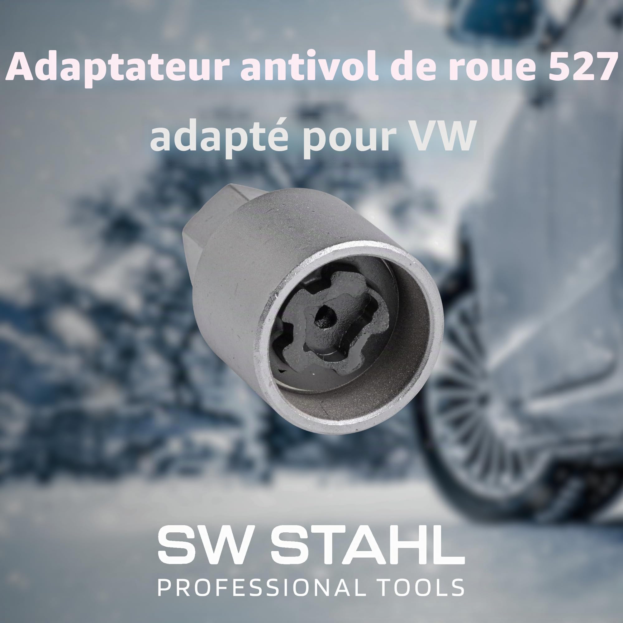 SW Stahl Adaptateur de Douille 527 pour VW 02383L-7 | Outil spécial compatible avec VW 527, longueur 43 mm, largeur 29 mm, poids 0,128 kg, pièce de rechange automobile