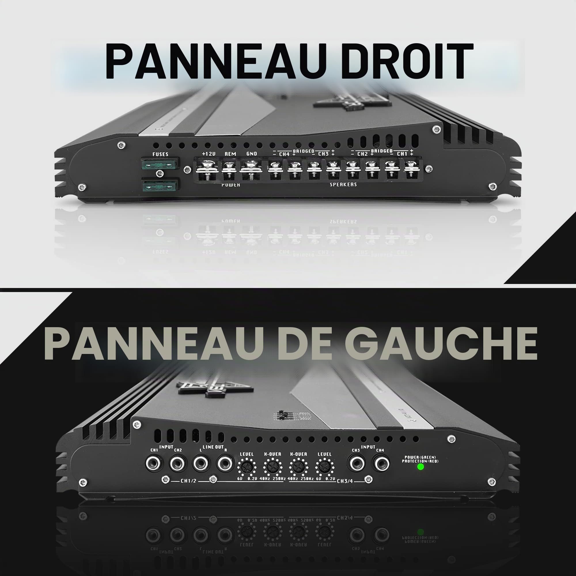 Lanzar VCT4110 4.0 Voiture Avec fil Noir, Blanc amplificateur audio - Amplificateurs audio (4.0 canaux, 500 W, 0,1%, 95 dB, 0 - 18 dB, 400 W)
