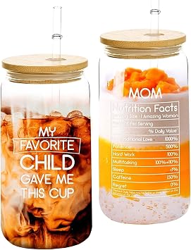 Birthday Gifts for Mom From Daughter Son Kids - 16OZ Iced Coffee Cup for Mom Gifts From Daughters - Mom Birthday Gifts From Daughter, New Mom Gifts For Women After Birth - Mom gift for Mothers Day
