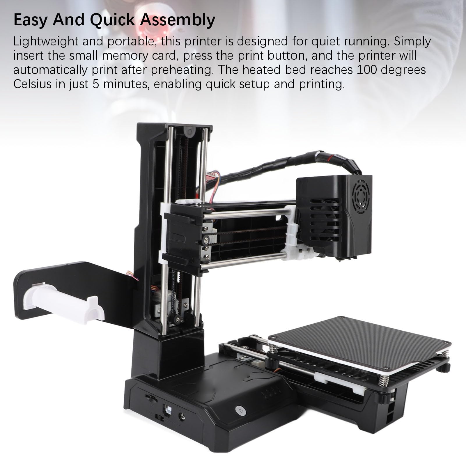 Annadue Stampante 3D, Macchina da Stampa 3D 40mm / S per Principianti, Stampa Automatica a un, Modellazione di Deposizione Fusa, Estrusore 230 ° C, Filamento TPU PLA da 1,75 Mm, (EU)