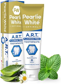 Pearlie White Active Remineralization Toothpaste - Fluoride Free 3.8oz, 110gm - Non Fluoride Remineralizing Toothpaste for Tooth Enamel Repair | Contains Hydroxyapatite and Xylitol