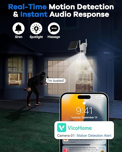 Miniatura 6 de Cámara de vigilancia 4G LTE sin WiFi para exteriores, funciona con energía solar, HD 2K, detección de movimiento, PTZ de 360, visión nocturna,