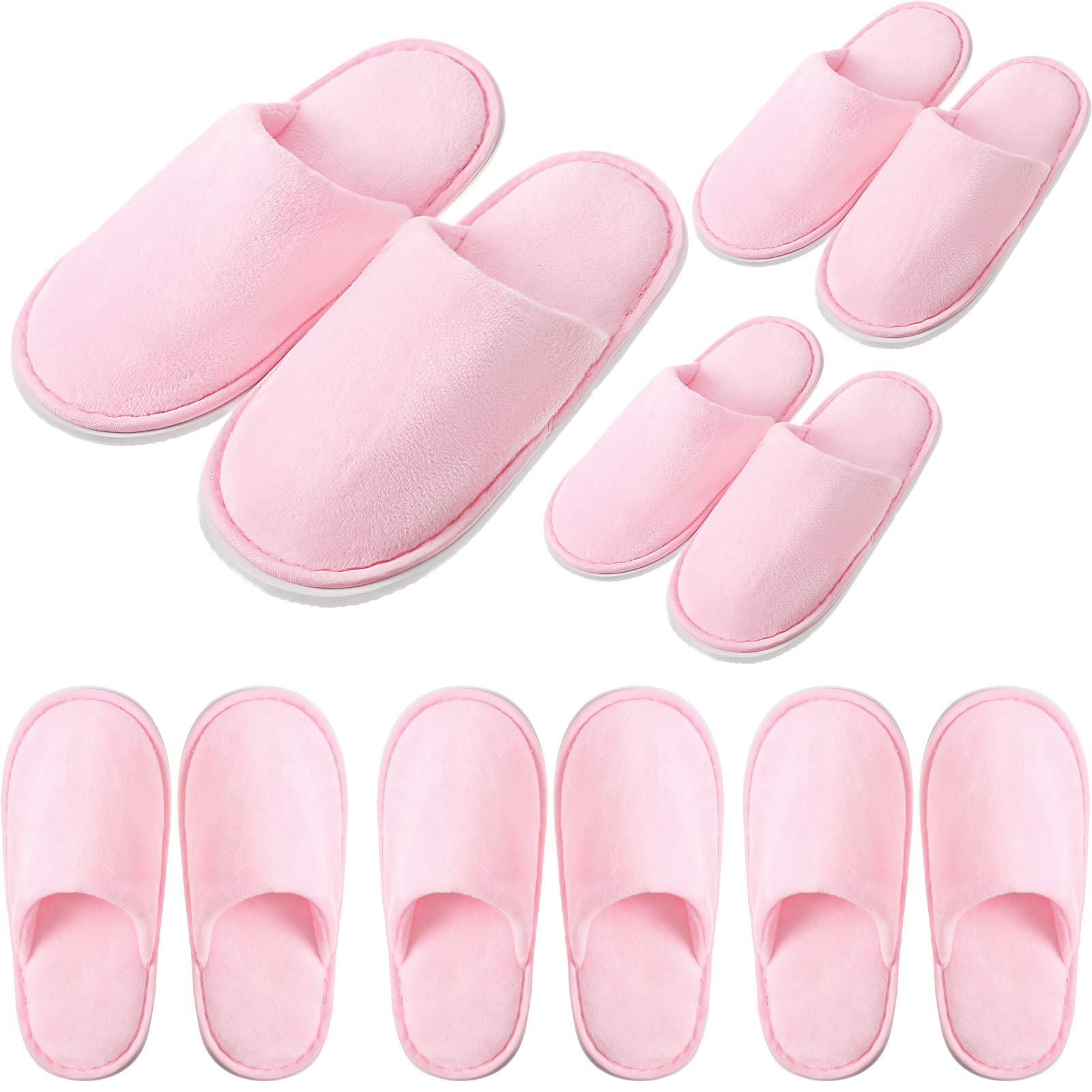 Twistover 6 Pairs Kids Disposable Slippers Non Slip Closed Toe Spa Slippers Comfortable House Spa Indoor Outdoor for 4-12 Years Old Boys Girls Party
