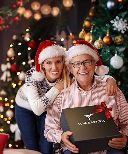 Miniatura 7 de LUNA & MANTHA Juego de 4 copas de vino, 444 ml sopladas a mano de cristal para vino tinto y blanco con tallo, regalo ideal para bodas o cumpleaños