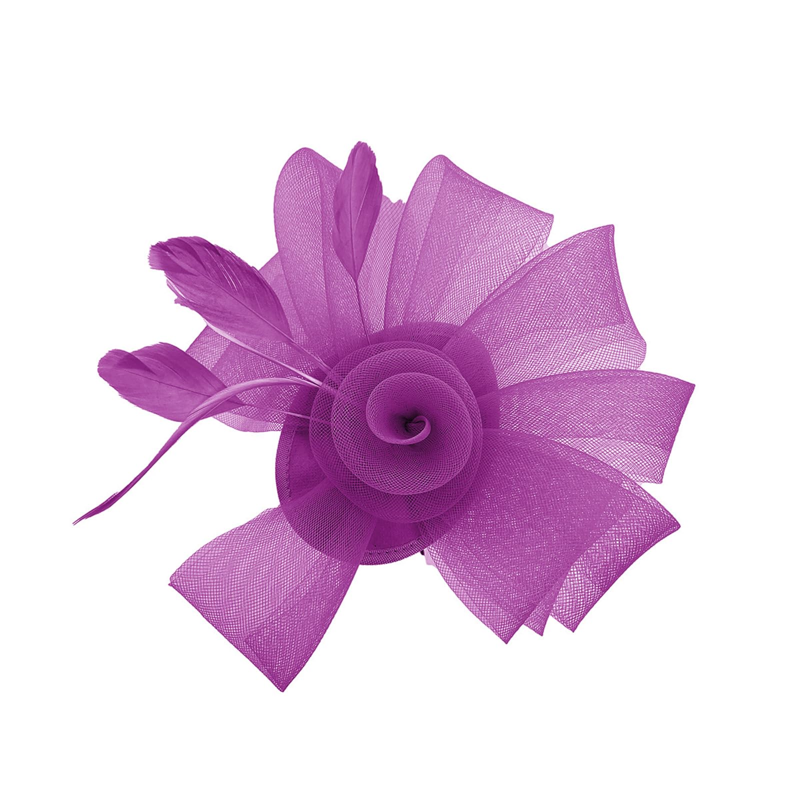 MICFENY Breathable Tulle Flower Hair Clip With Feathered Formal Event Fascinator Hat for Casual Outfit Cocktails Party Dressingu