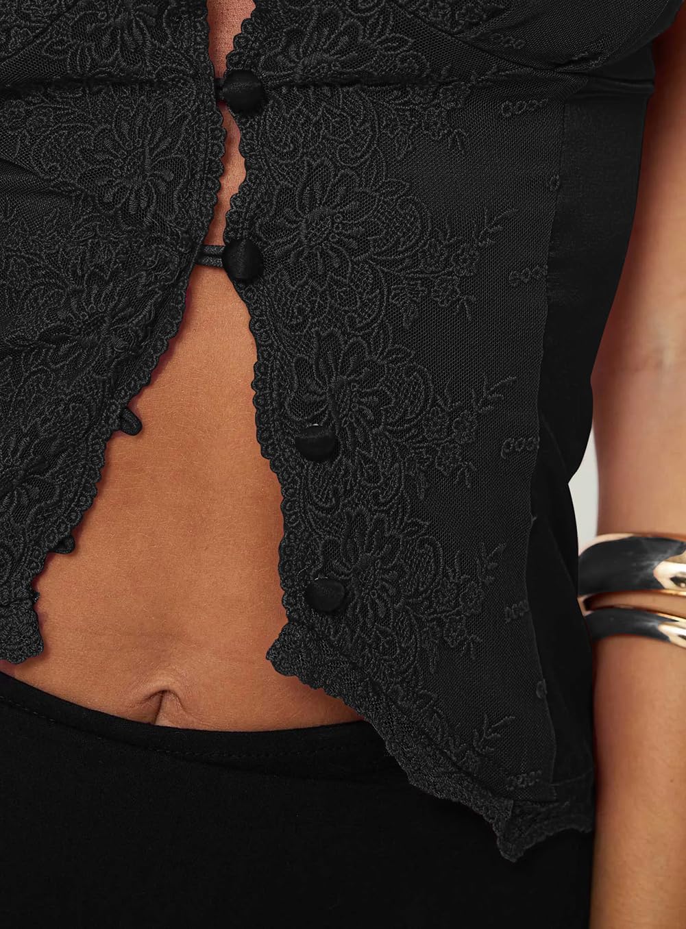 Women's Sexy Lace V Neck Button Down Going Out Boho Tops Trendy 2025