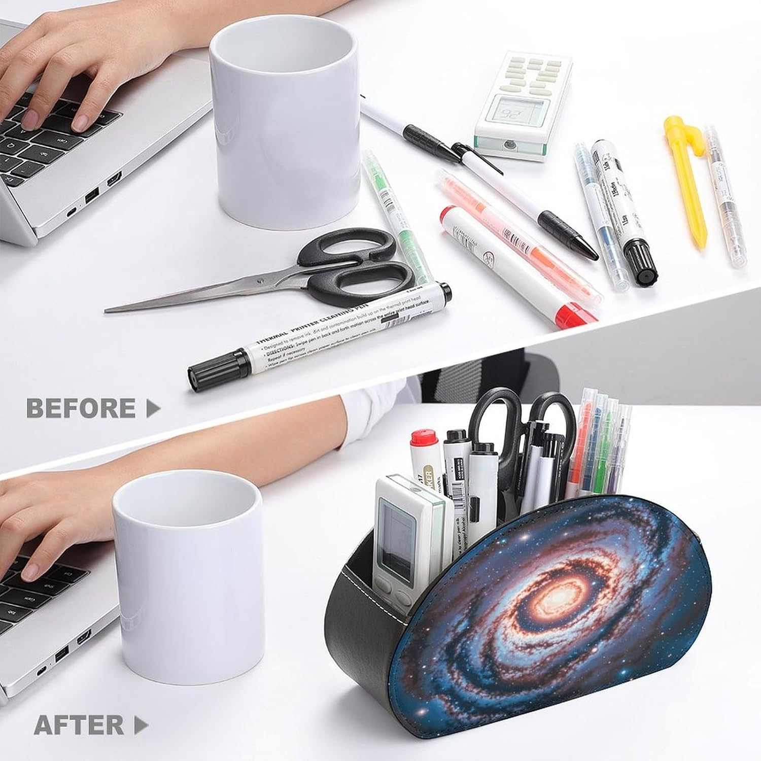 Planet Stars And Galaxy Remote Control Holder with 5 Compartments image 3