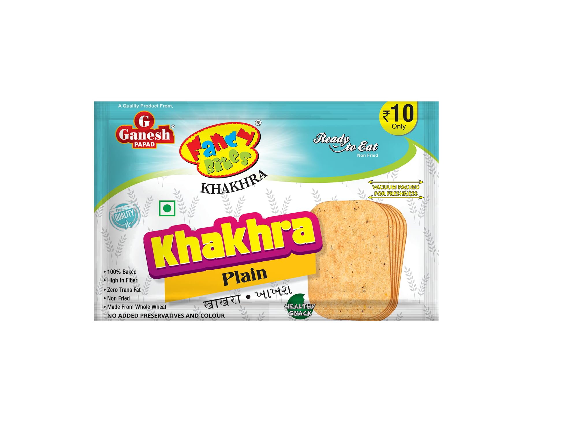Ganesh Papad Fancy Bites Plain Khakhra 25 Gm Pack Of -5