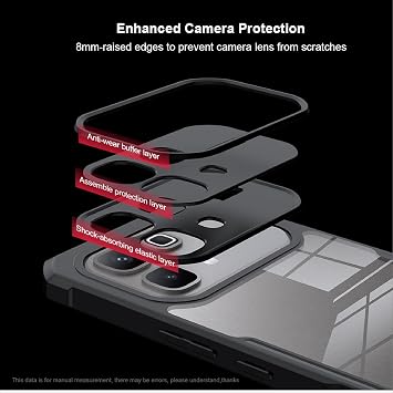 Case Compatible with Infinix Note 60 Pro, Airbag Protection Transparent PC Back + Soft TPU Frame, Anti-scratch Protective Case-Black