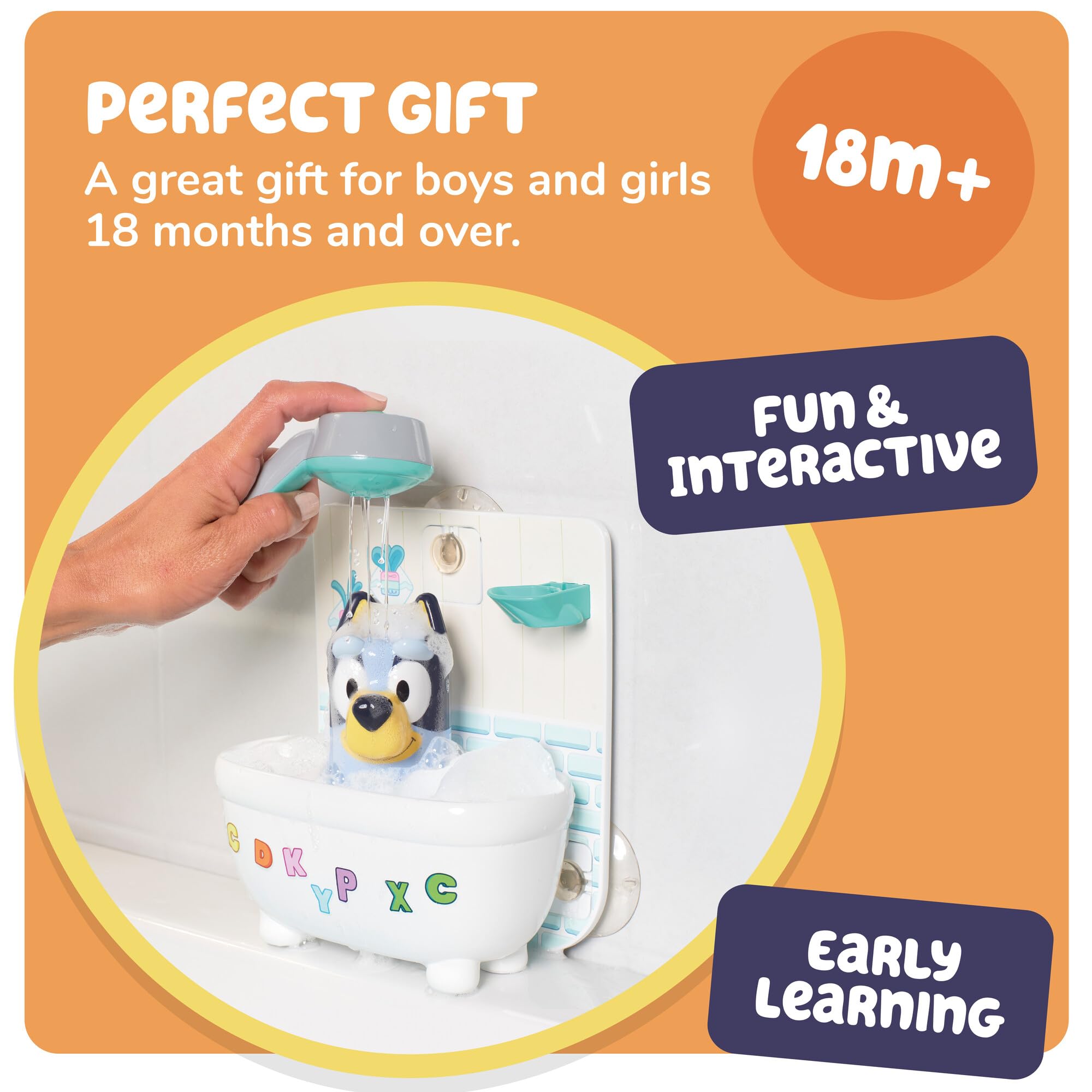 Toomies Shower & Scrub Bluey, Bath Toy for Toddlers, Interactive Water Play, Bubble Action, Real Shower Head, Fine Motor Skill Development, For Ages 18 Months+, Durable and Engaging Bathtime Toy — view 5