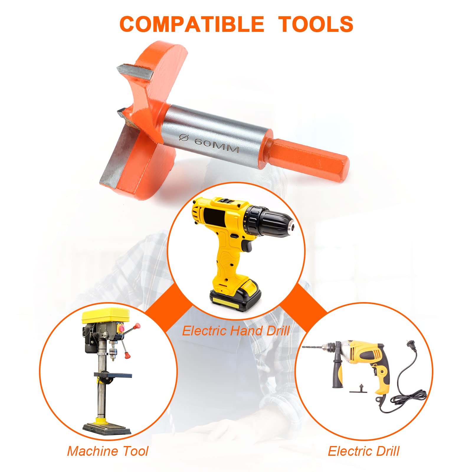 Set 8 Punte Trapano A Coclea Per Legno - Diametri 6-20 Mm Con Scatola In Legno