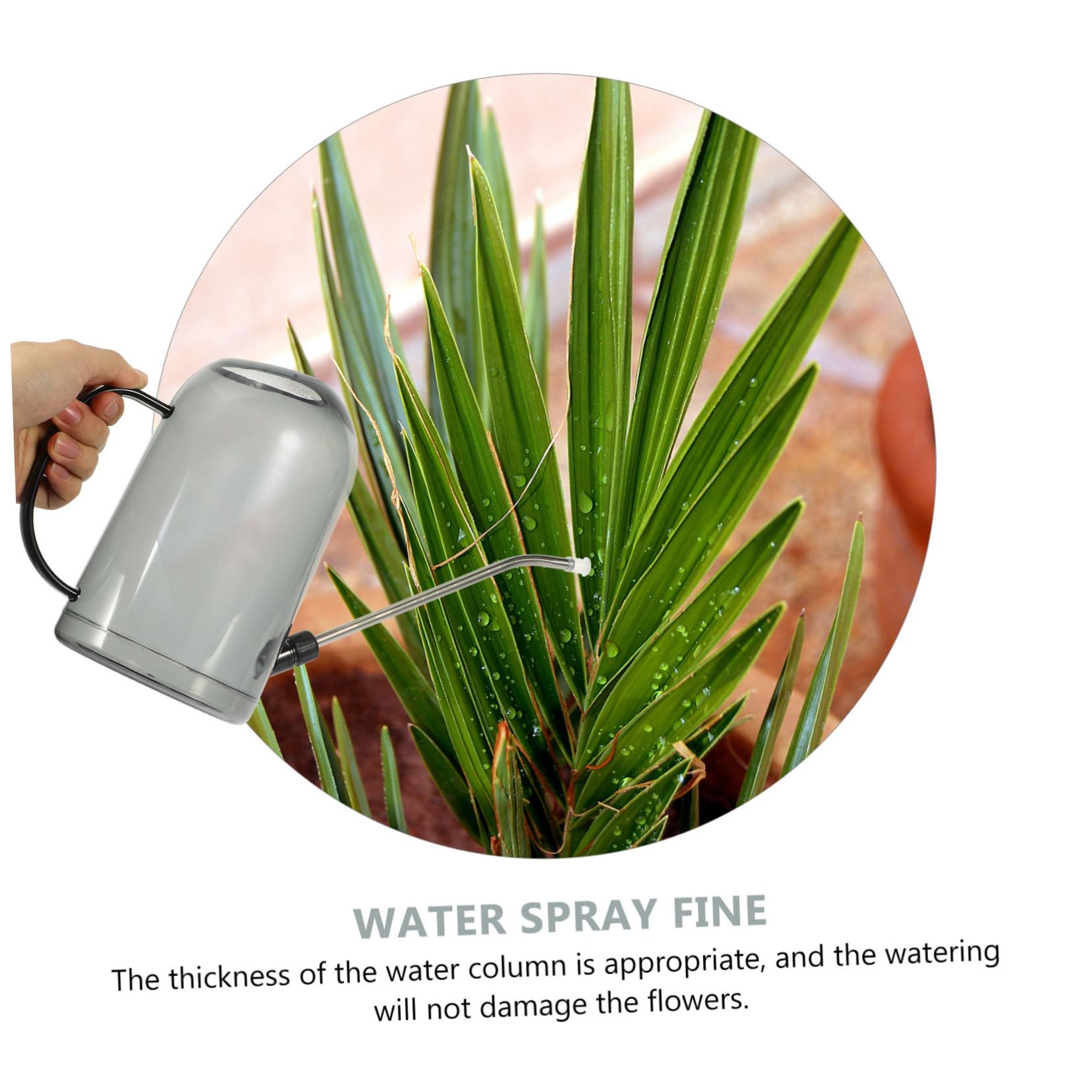 Annaffiatoio da Giardinaggio 2l Beccuccio lungo Abs e Acciaio Inox