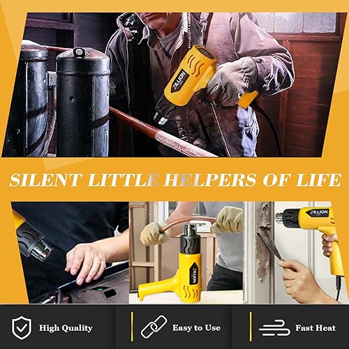 Miniatura 6 de Pistola de calor, pistola de aire caliente BILLION GOLD de 1800 W, 752  a 1112  con 2 ajustes de temperatura, pistola de calor para manualidades,