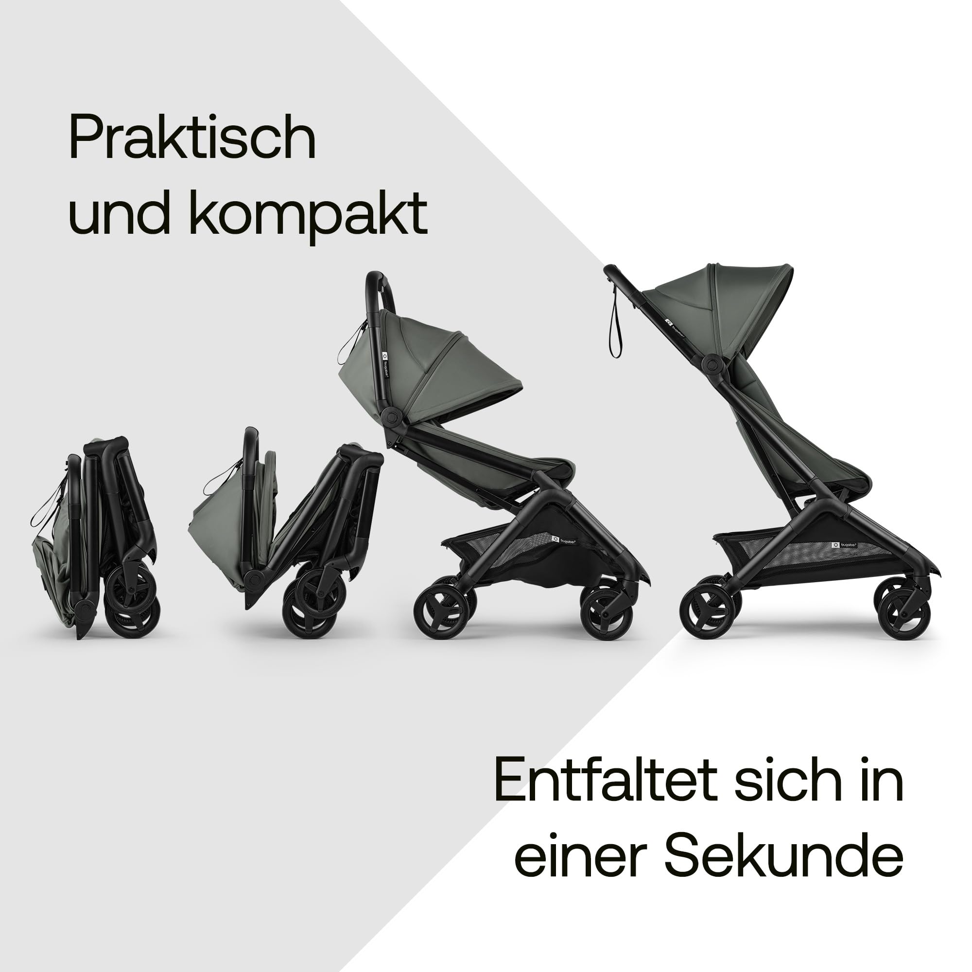Bugaboo Butterfly 2 Reisebuggy faltbarer Reise-Kinderwagen Handgepäckgröße Liegefunktion Forest Green