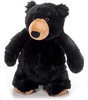 The Petting Zoo Stumpy Black Bear Stuffed Animal Plushie, Gifts for Kids, Wildlife Animals, Black Bear Plush Toy, 10 inches