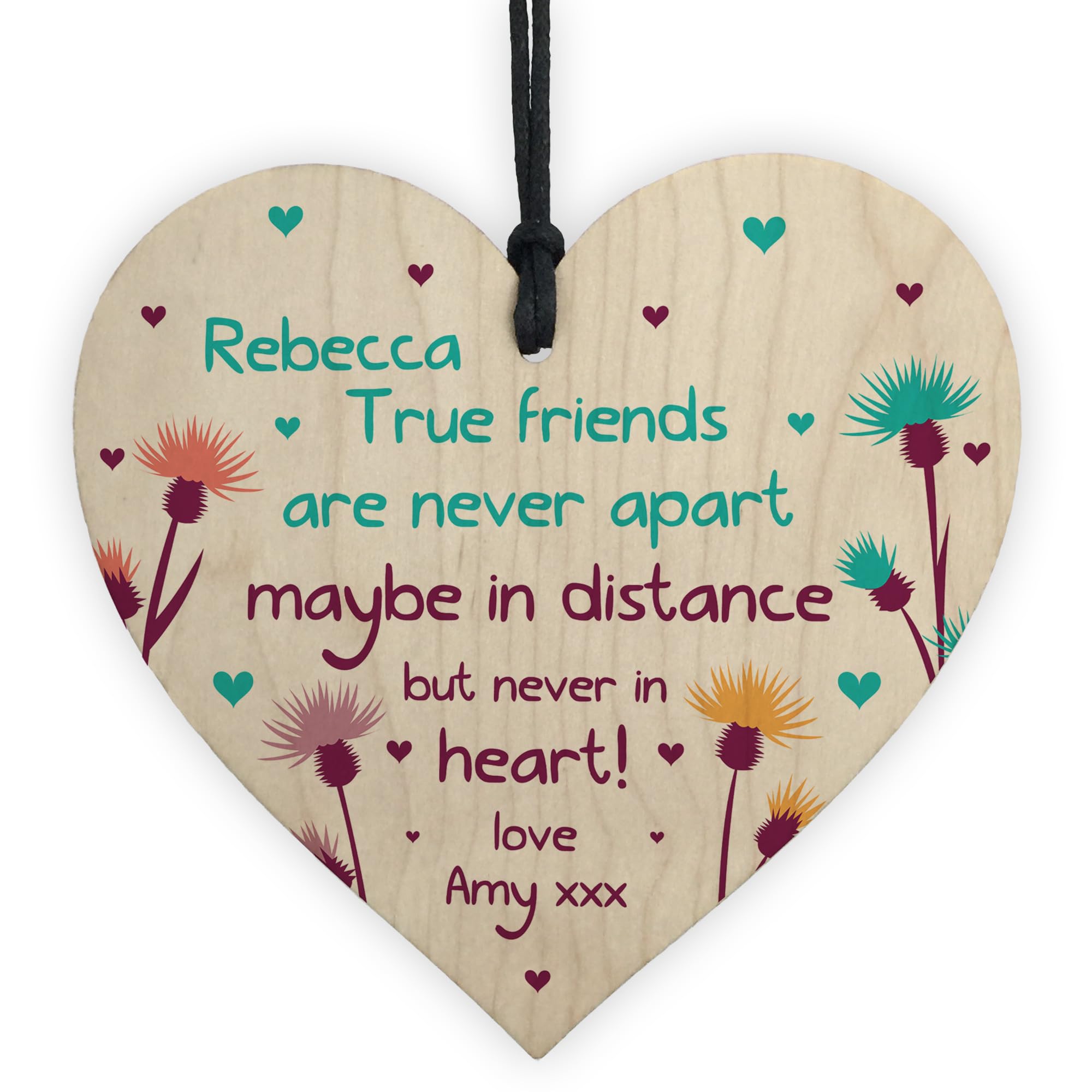 Red Ocean True Friends Never Apart PERSONALISED Best Friends Love Friendship Plaque Gift Sign