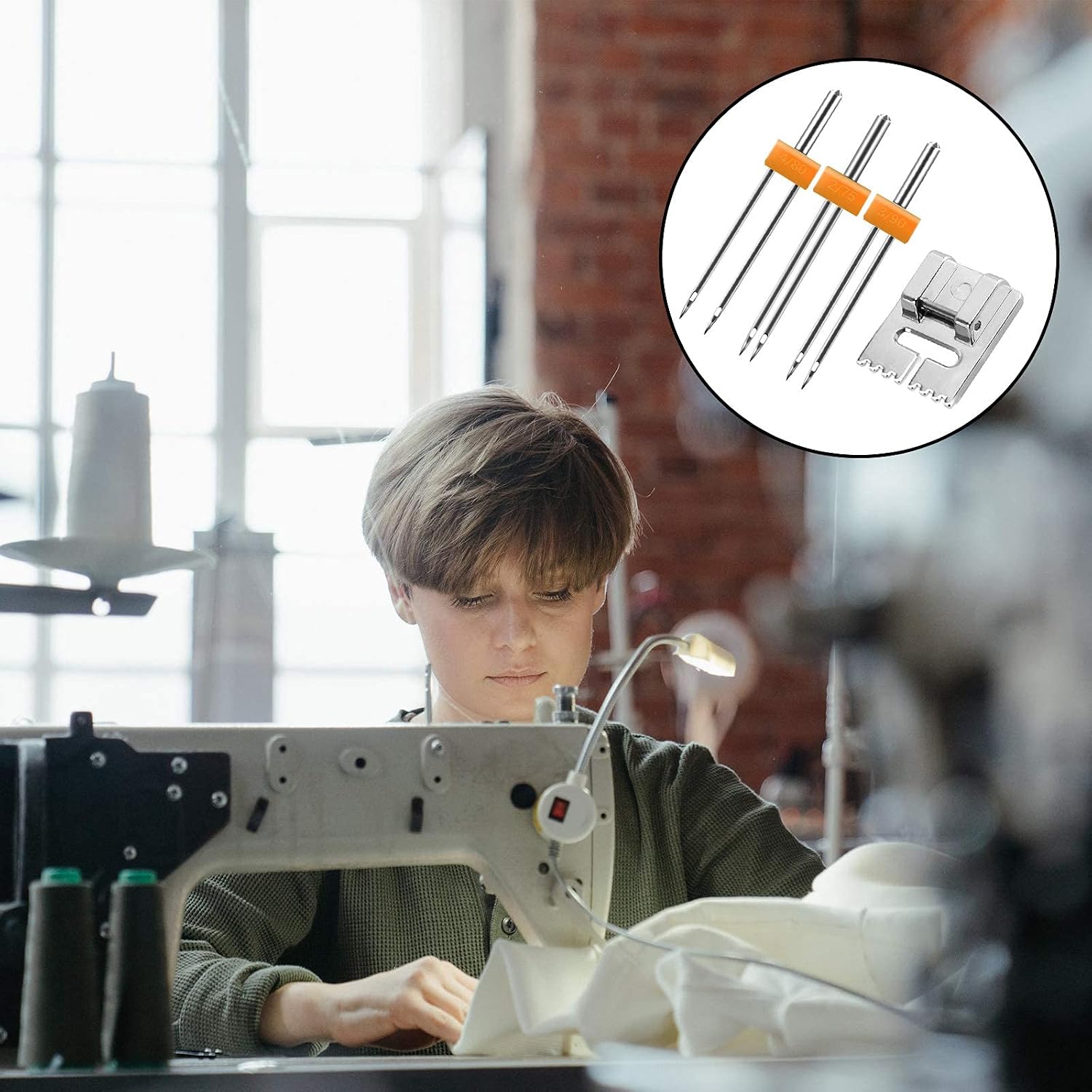 AIEX 10 pcs Twin Needles for Sewing Machine with 3pcs Pintuck Presser Feet for Sewing, 10 Sizes Mixed 2.0/90, 3.0/90, 4.0/90,2.0/80,3.0/80,4.0/80,2.0/75,3.0/75,4.0/75,2.5/90