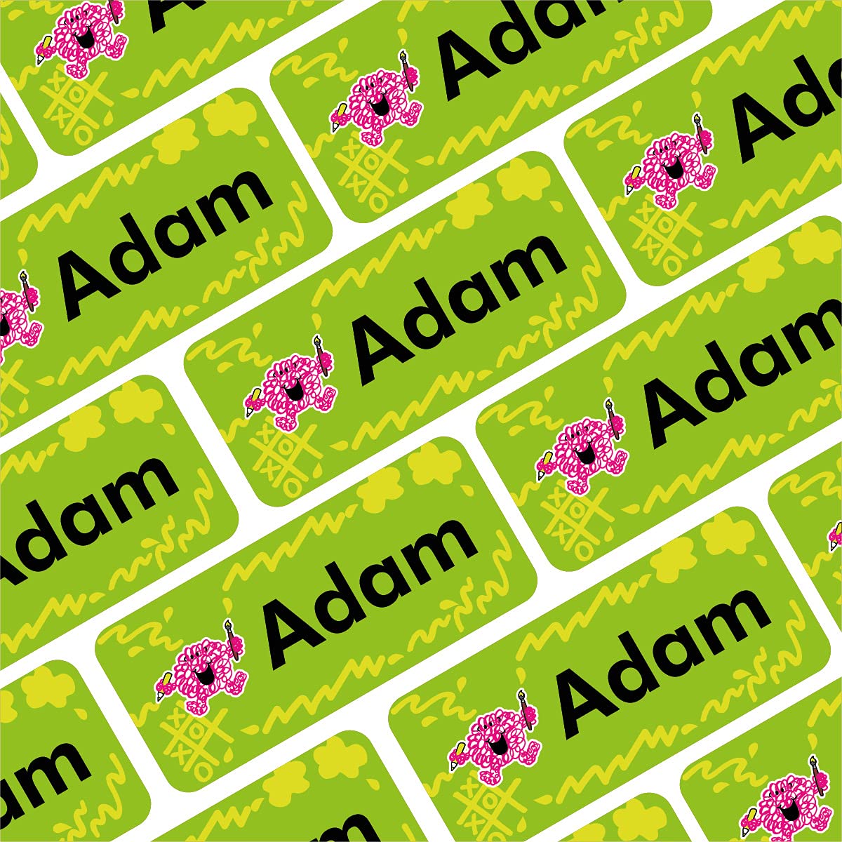 My Nametags® 56 Mr Men & Little Miss Name Stickers | Washable Name Tags for School, Kindergarten, Nursery | Mr. Men Stickers for Clothes, Shoes, Stationery & Kid's Items | Mr Messy Labels