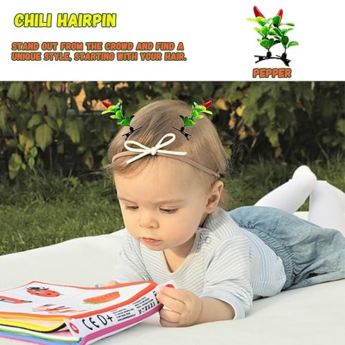 Miniatura 6 de 20 pinzas para el cabello con brotes mixtos de frijoles, horquillas divertidas para plantas, accesorios para el cabello de hongos, pasadores para