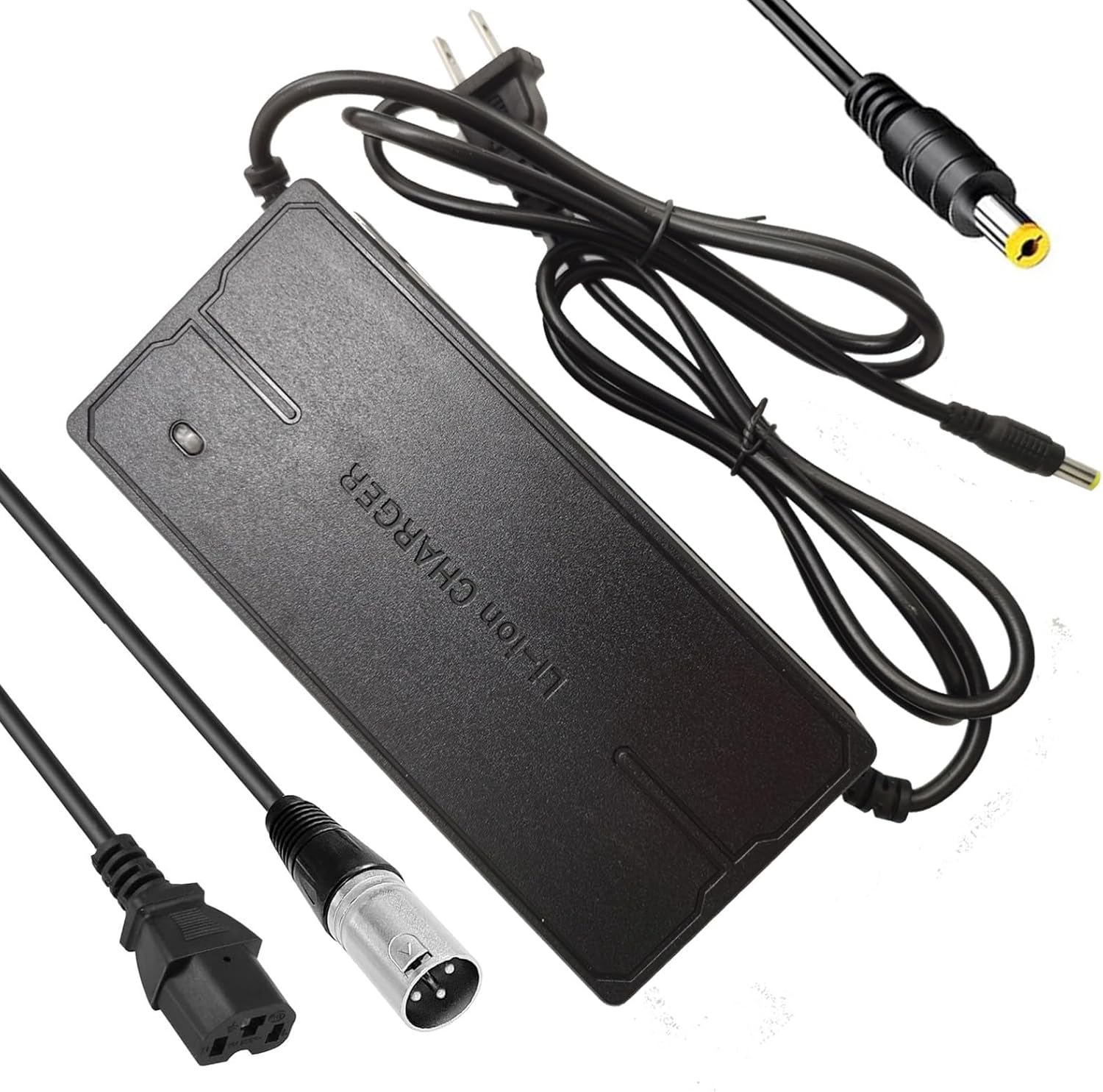 84V 3A 3-Pin XLR Charger (3 Plugs Universal) for Scooters and More 72V(20S) 12AH 20AH 30AH Lithium Battery - 3 Plugs Universal DC/XLR or Cannon/IEC Plug