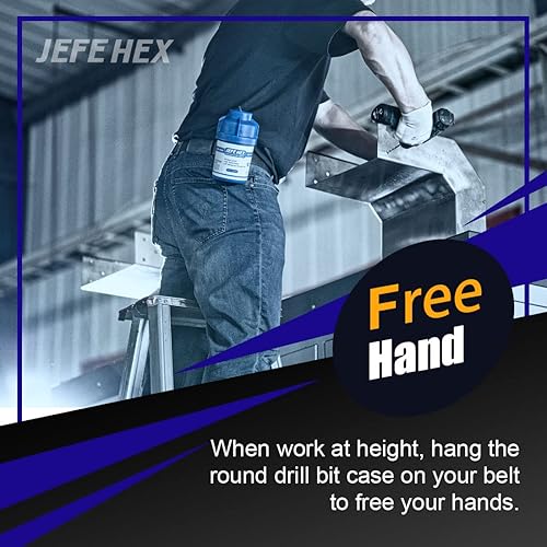 Miniatura 6 de JEFE HEX Juego de 29 brocas de cobalto M35, brocas helicoidales HSS con punta dividida de 135 grados y vástago de tres planos, vástago reducido de