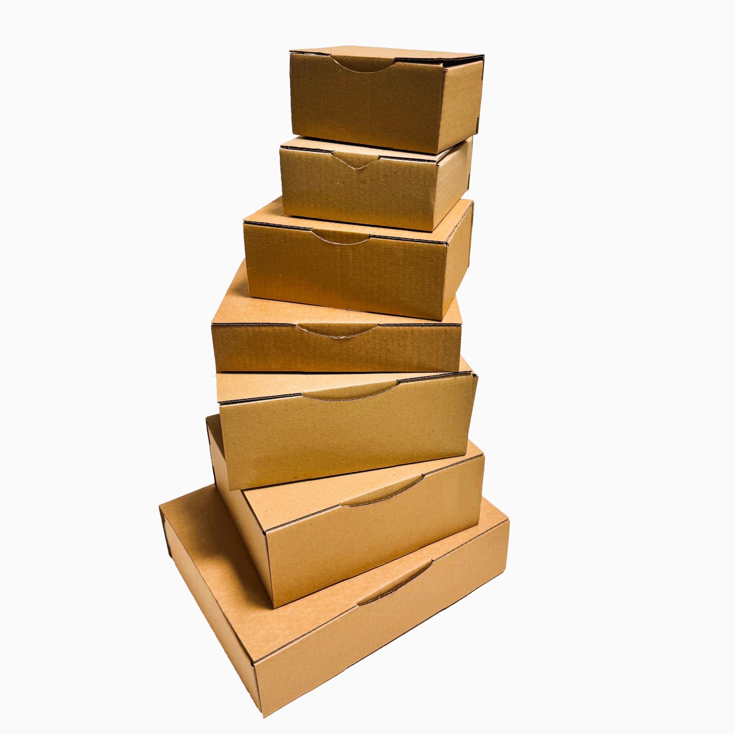 JECO - Lot de 200 boîtes postales d'expédition brunes format 240 x 170 x 50mm en carton, simple cannelure, emballage colis marron e-commerce