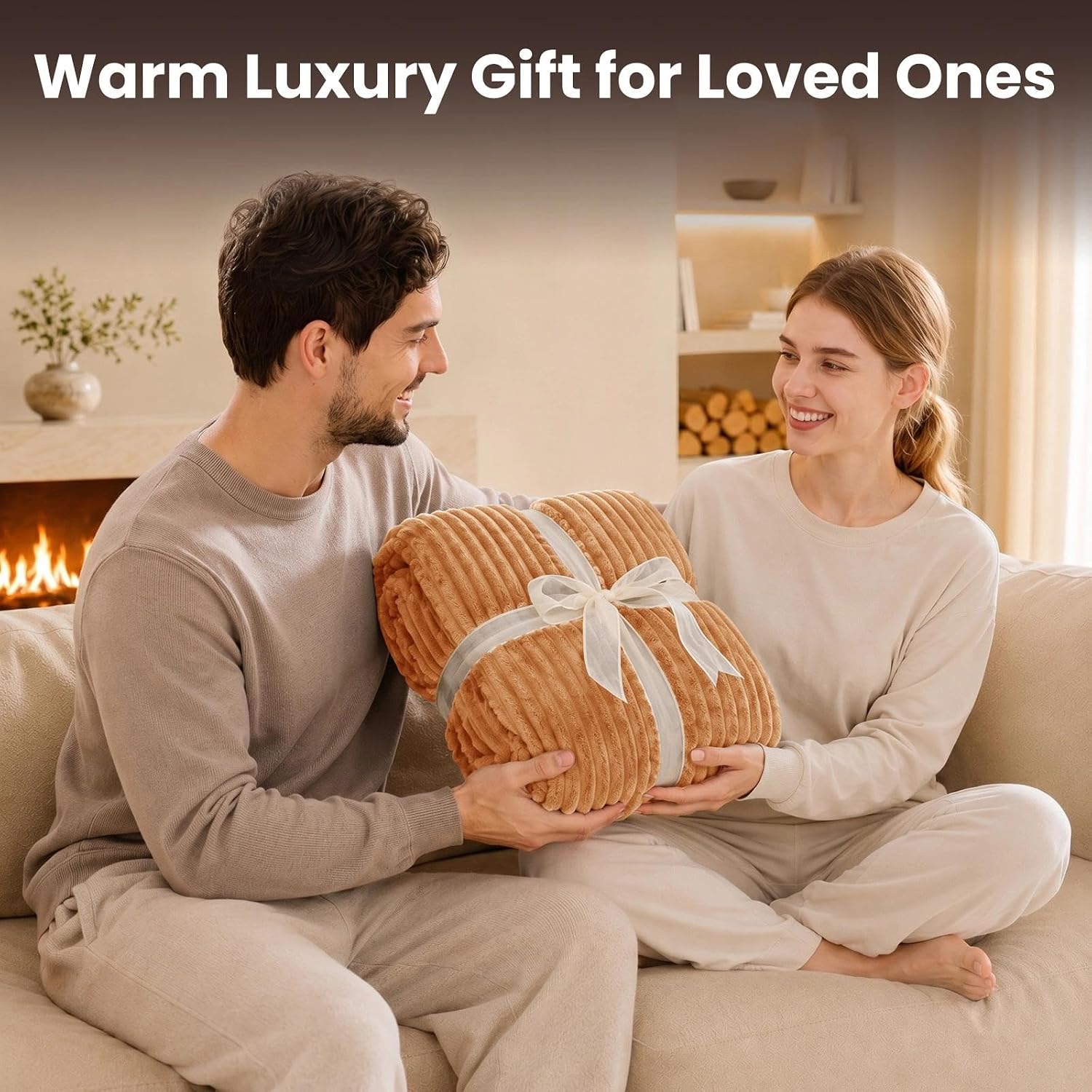 Homemate Heated Blanket Electric Heating Throw 50"x60" Soft Flannel Sherpa