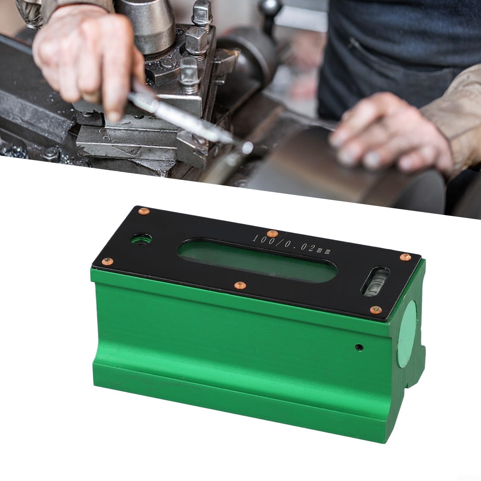 Strumento di misurazione industriale, 100 mm, 0,02 mm, livella con scanalatura a V, strumento di precisione in acciaio al tungsteno (200 mm)
