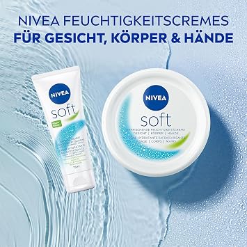 nivea soft refreshing moisturizing cream (50 ml) light cream with vitamin e and 100% natural jojoba oil quickly absorbed skin cream for noticeably relaxed skin