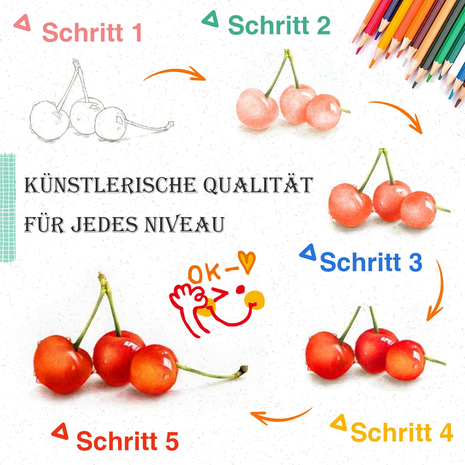 72 Buntstifte Set- Professionelle Buntstifte für Erwachsene und Kinder, Farbstifte Perfekt für Künstler Skizze Malstifte Set zum Zeichnen Ausmalen
