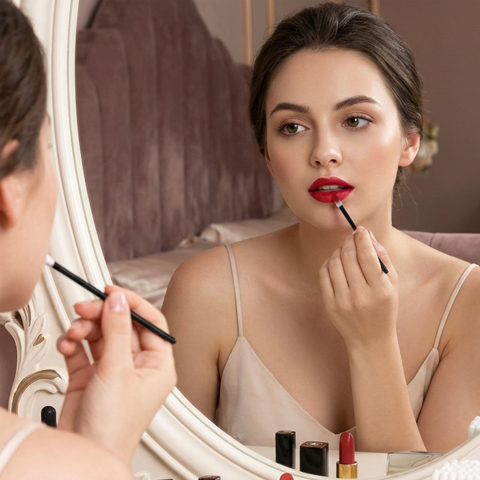 EWVVSS 800 Lippenapplikatoren Einweg mit Aufbewahrungskoffer, Lippenstift-Applikatorstäbe, fusselfrei, Lippenpinsel-Werkzeuge für Make-up-Künstler, Schönheitssalon, Kosmetik, Tests, Reise-Set (schwarz