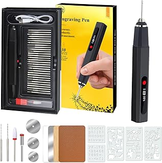 Engraving Pen Kit with 30 Bits Engraving Pen for Metal Wood Glass and Plastic Versatile Engraver Pen for DIY Jewelry Crafts Glass Wood Leather and Metal Working