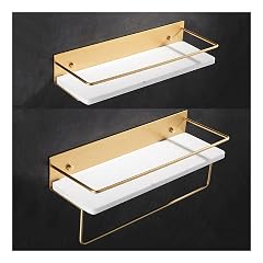 Shower Caddy Bathroom Shelf Storage Shelves Wall Shelves-Decorative Storage For Bedroom Bathroom and Kitchen-Elegant Modern Shelving Marble Aluminum