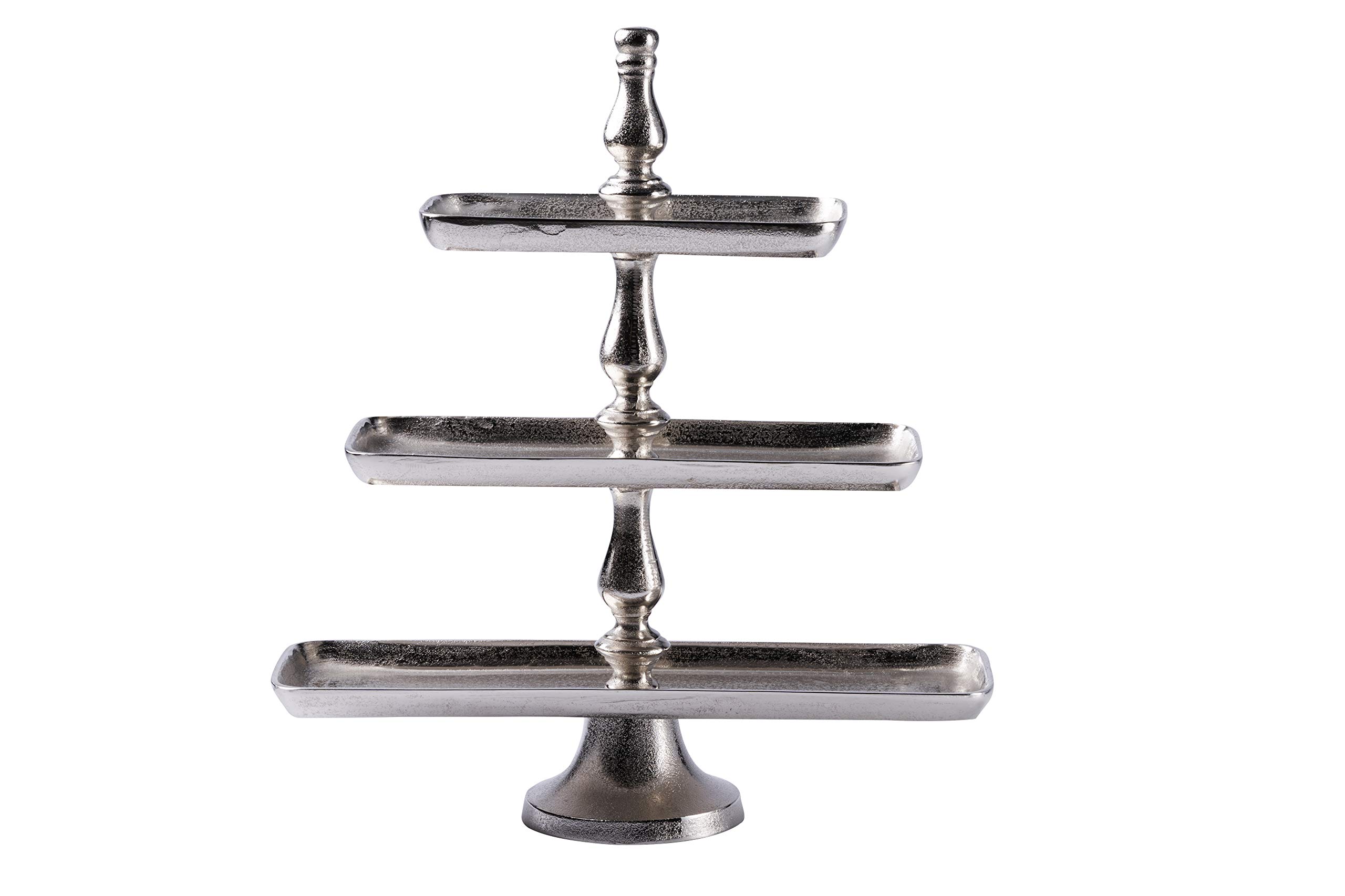 Etagere con 3 piatti di ardesia e asta in metallo
