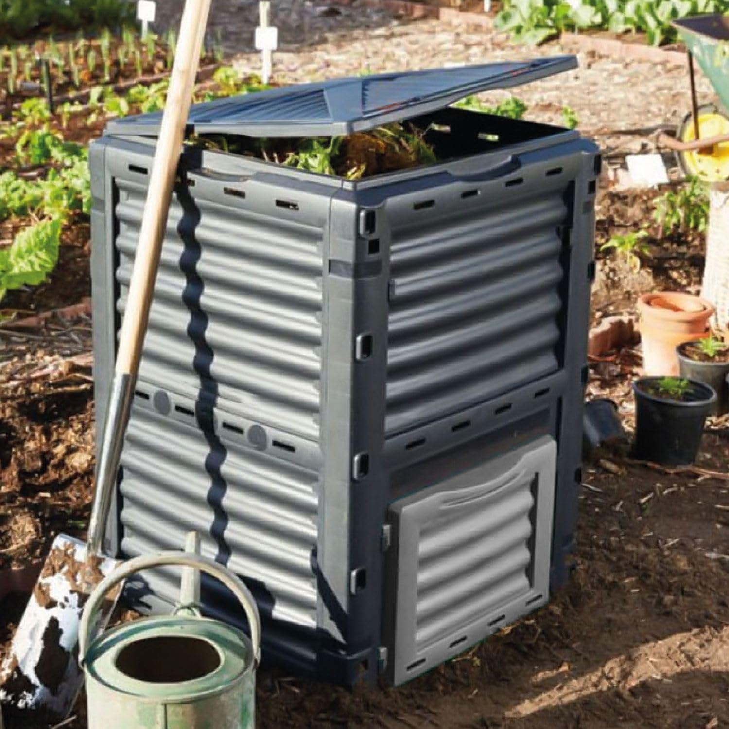 Linxor - Composteur, bac, Poubelle à Compost de Jardin - 300 L - 2 Coloris