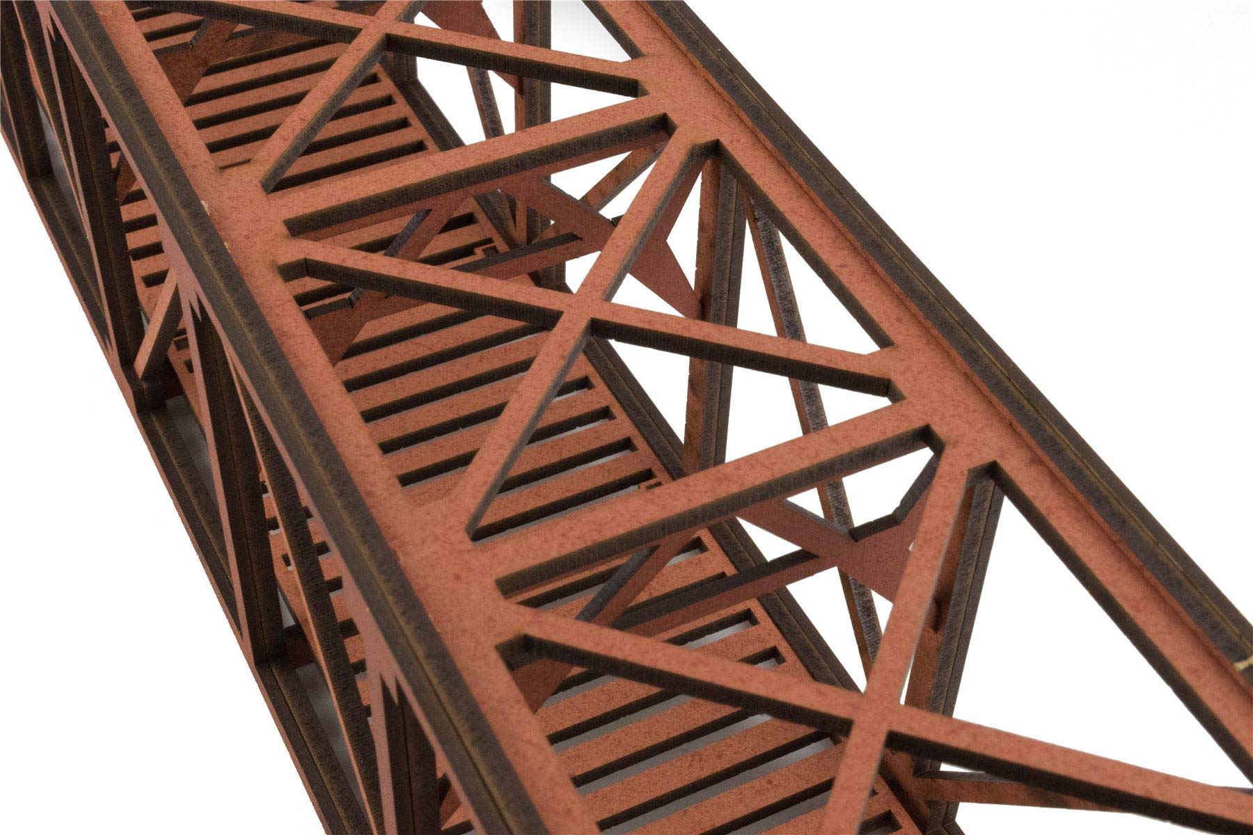 War World Scenics Rote Balkenbrücke – 400 Mm, Einspurig, Für H0/00 Modellbahn, Lasergeschnitten Aus 3 Mm MDF, Einfach Zu Bauen