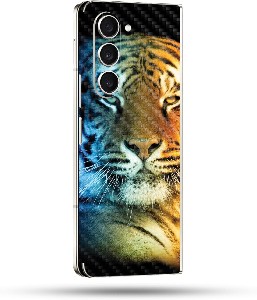 MightySkins Carbon Fiber Skin Compatible With Samsung Galaxy Z Fold 5 Full Wrap - Tropical Sunset | Protective, Durable Textured Carbon Fiber Finish | Easy To Apply and Change Styles | Made in the USA