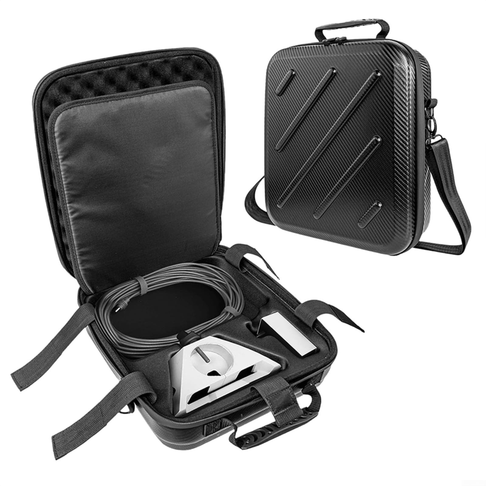 Funda protectora rígida para Mini, caja de almacenamiento de poliuretano EVA con correa para el hombro, organizador a prueba de golpes para antena parabólica y accesorios, negro