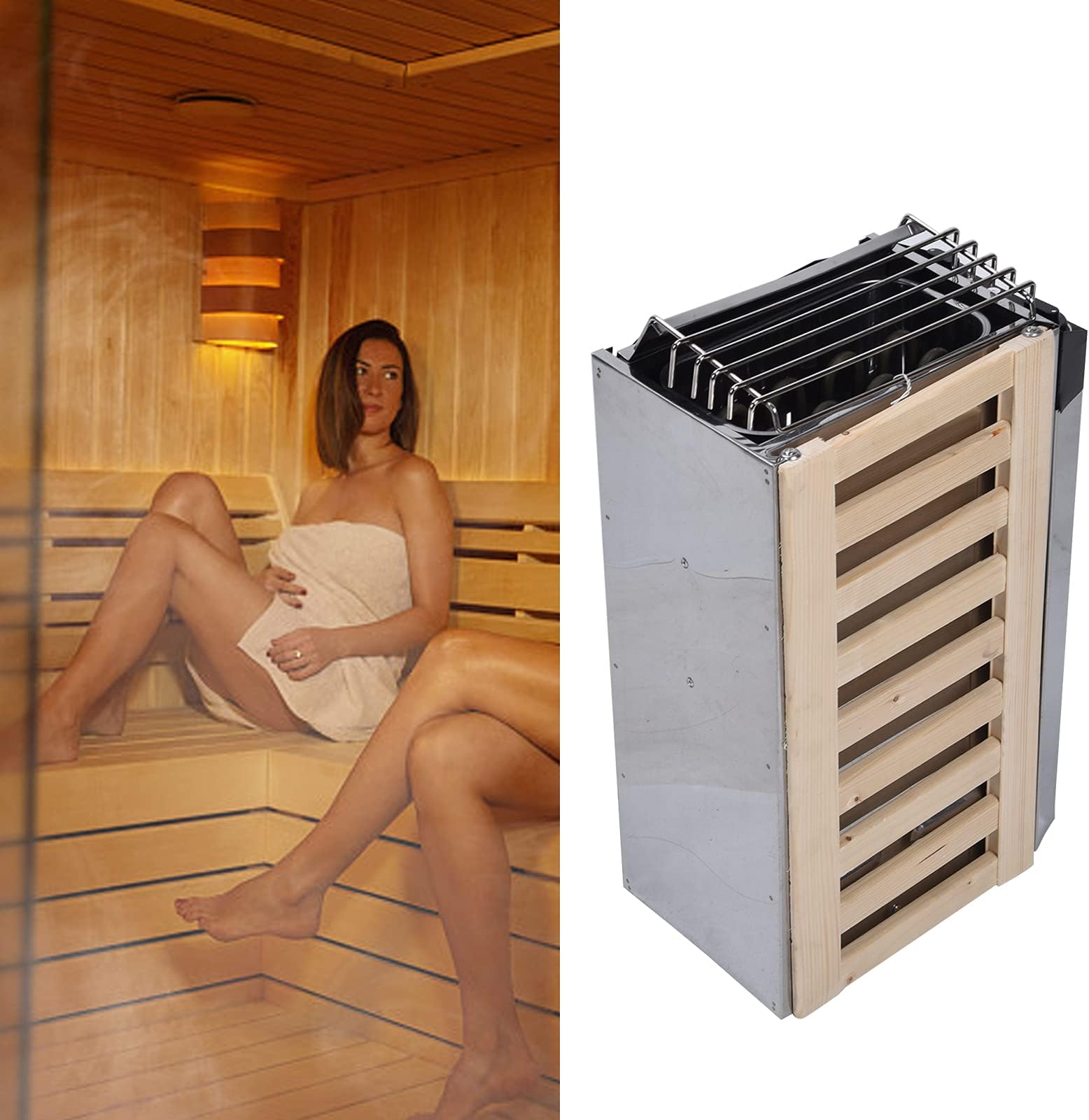 Sauna Stove Heater, 3.6KW Stainless Steel Sauna Stove Internal Control Type Heater Sauna Room Equipment 230V