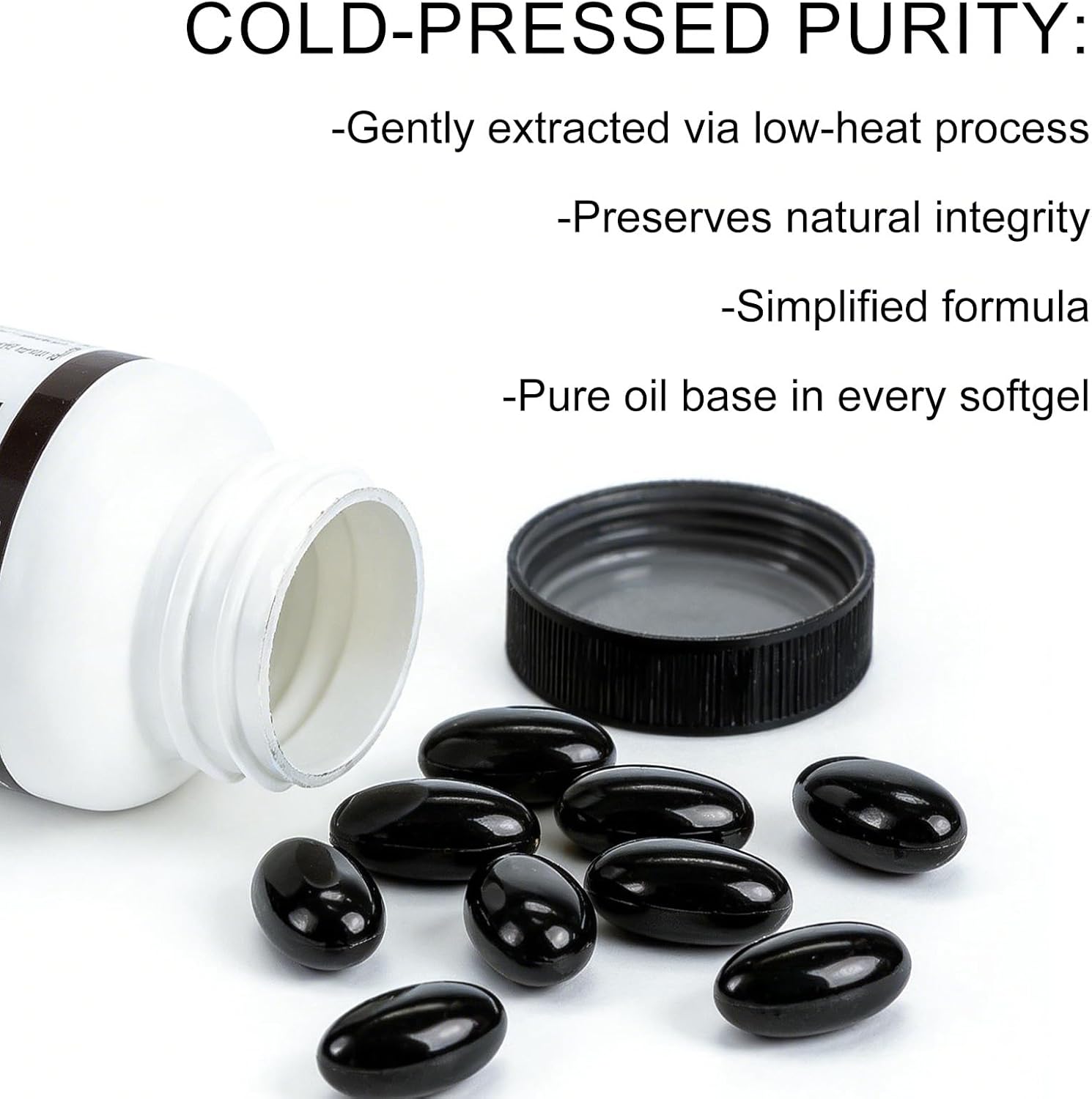 Black Seed Oil Softgels, 60 Count - Odorless, Cold Pressed, Non-GMO, Gluten Free (1)